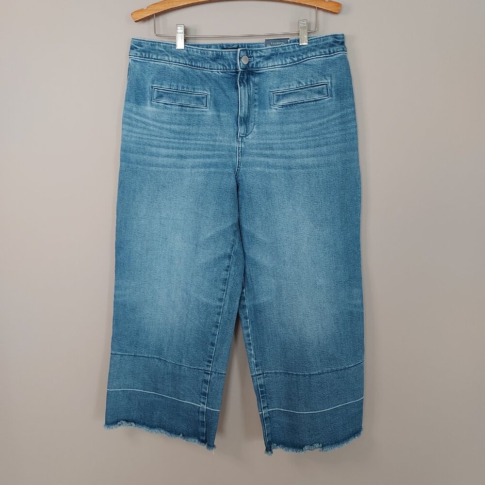 Talbots Wide Leg Released Hem Crop Jeans Size 14 - Picture 5 of 13